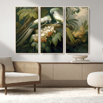 84047-MGV-CV-36X24-Tropical Birds Wall Art – Elegant Botanical Canvas Print, Exotic Nature Decor for Living Room, Bedroom or Office