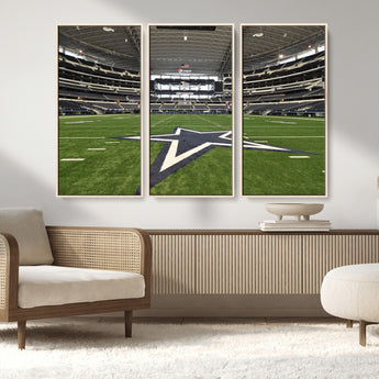 14834-MGV-CV-36X24-Dallas Att Stadium Wall Art Canvas Print, Framed Texas NFL Stadium Art Picture Print, American Football Stadium Perfect Sports