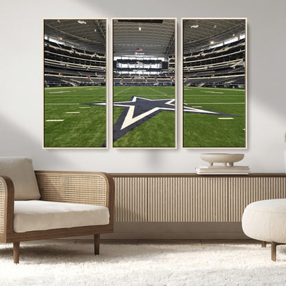 14834-MGV-CV-36X24-Dallas Att Stadium Wall Art Canvas Print, Framed Texas NFL Stadium Art Picture Print, American Football Stadium Perfect Sports