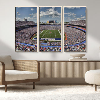 76491-MGV-CV-36X24-Buffalo Bills Stadium Wall Art Canvas Print, Framed Bills Stadium Art Picture Print, Highmark Stadium Perfect Sport Room Decor