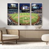 87666-MGV-CV-36X24-City Field Stadium Wall Art Canvas Print, Framed New York Stadium Art Picture Print, Citi Field Stadium Perfect Sport Room Decor