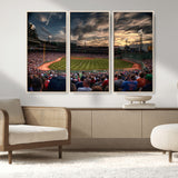 53432-MGV-FC-48X32-3P_Natural-Fenway Park Stadium Wall Art Canvas Print, Framed Boston Baseball Stadium Art Picture Print, Massachusetts Fenway Park Perfect