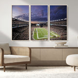 52712-MGV-FC-48X32-3P_Natural-Gillette Stadium Field Wall Art Canvas Print, Framed Massachusetts Stadium Art Picture Print, Gillette Stadium Perfect Sport Room