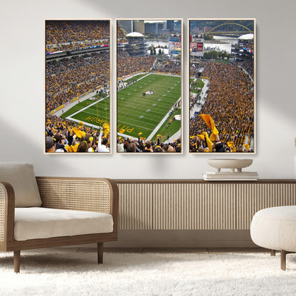 51419-MGV-CV-36X24-Heinz Field Wall Art Canvas Print, Framed Pittsburgh Stadium Field Art Picture Print, Heinz Stadium Field Perfect Sports Room