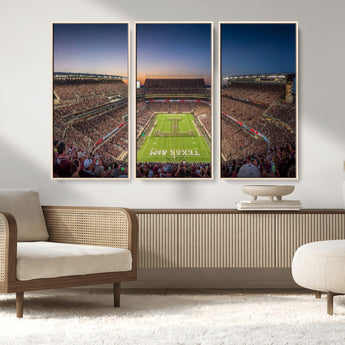17421-MGV-CV-36X24-Kyle Field Wall Art Canvas Print, Framed Texas Stadium Art Picture Print, Kyle Field Stadium Perfect Sport Room Decor Artwork