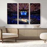 20491-MGV-FC-48X32-3P_Natural-Madison Square Garden Wall Art Canvas Print, Framed New York Stadium Art Picture Print, MSG Stadium Perfect Sport Room Decor