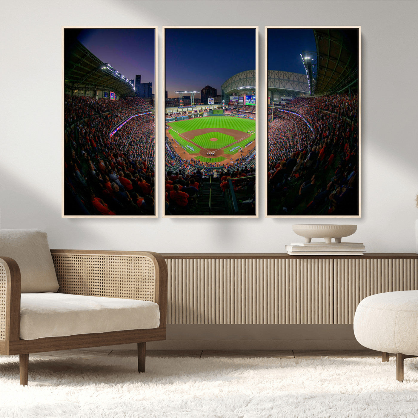 44322-MGV-CV-36X24-Minute Maid Park Wall Art Canvas Print, Framed Houston Astros Stadium Art Picture Print, Houston Astros Field Perfect Sports Room