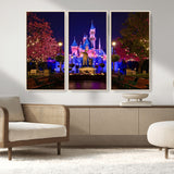 79435-MGV-CV-36X24-Disney Castle Wall Art Canvas Print, Framed Magic Kingdom Art Picture Print, Disney World Perfect Child Room Decor Artwork