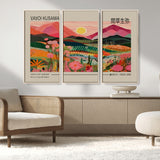 18304-MGV-FC-48X32-3P_Natural-Sunset Mountain Landscape Wall Art – Panoramic Abstract Nature Canvas Print, Vibrant Wall Decor for Living Room, Bedroom, Office,