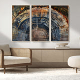 16193-MGV-CV-36X24-Tree Ring Wall Art – Abstract Wood Grain Canvas Print, Rustic Nature Texture Artwork Poster for Living Room, Bedroom, Office,