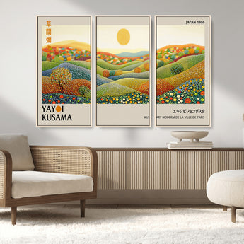 33864-MGV-CV-36X24-Pointillism Yayoi Wall Art Canvas Print, Framed Yayoi Kusama Art Picture Print, Yayoi Kusama Dot Perfect Abstract Nature Decor