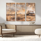 FARM2-MGV-CV-36X24-Rustic Farmhouse Wall Art Canvas Print, Framed Old Barn Art Picture Print, Southwestern Farmhouse Perfect Rustic Decor Artwork