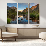 55893831-MGV-CV-36X24-Yosemite Valley Wall Art Canvas Print, Framed El Capitan Art Picture Print, Sierra Landspace Perfect Rustic Nature Decor Artwork