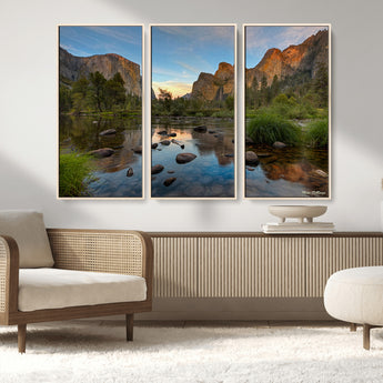 55893831-MGV-CV-36X24-Yosemite Valley Wall Art Canvas Print, Framed El Capitan Art Picture Print, Sierra Landspace Perfect Rustic Nature Decor Artwork