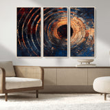 10017879-MGV-CV-36X24-Wood Tree Ring Wall Art Canvas Print, Framed Natural Wood Art Picture Print, Rustic Tree Slice Perfect Rustic Decor Artwork