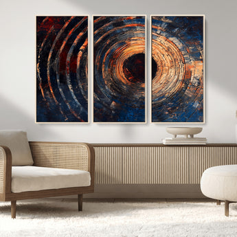 10017879-MGV-CV-36X24-Wood Tree Ring Wall Art Canvas Print, Framed Natural Wood Art Picture Print, Rustic Tree Slice Perfect Rustic Decor Artwork