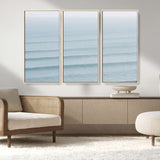 47814787-MGV-CV-36X24-Ocean Waves Wall Art Canvas Print, Framed Solo Surfer Art Picture Print, Wave Lines Perfect Minimalist Ocean Decor Artwork