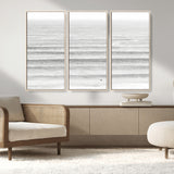 66534476-MGV-CV-36X24-Lone Surfer Wall Art Canvas Print, Framed Ocean Waves Art Picture Print, Minimal Sea Perfect Minimal Coastal Decor Artwork