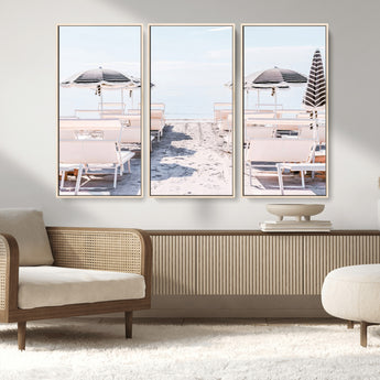 67623952-MGV-CV-36X24-Minimalist Beach Wall Art Canvas Print, Framed Pastel Sand Art Picture Print, Beach Aesthetic Perfect Coastal Minimalist Decor