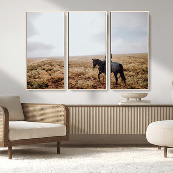 57597730-MGV-CV-36X24-Cowboy Wall Art Wall Art Canvas Print, Framed Western Canvas Art Picture Print, Rustic Ranch Scene Perfect Rustic Western Decor