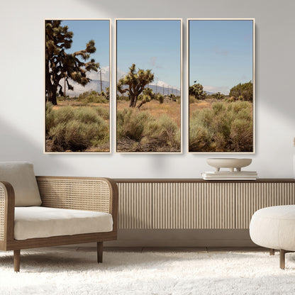 16114018-MGV-CV-36X24-Joshua Tree Wall Art Canvas Print, Framed Desert Landscape Art Picture Print, Mountain Horizon Perfect Southwestern Boho Decor