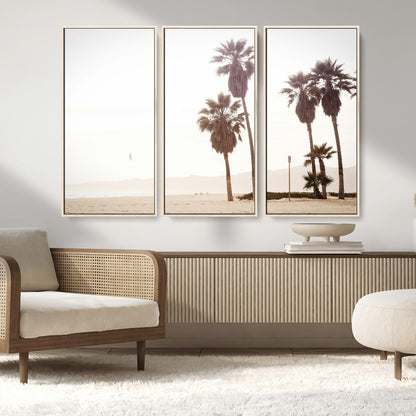 48255923-MGV-CV-36X24-Coastal Light Wall Art Canvas Print, Framed Relaxing Shoreline Art Picture Print, Minimalist Ocean Perfect Tropical Serenity Decor