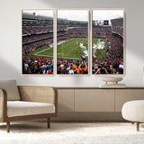 18347149-MGV-FC-48X32-3P_Natural-Soldier Field Wall Art – Chicago Bears Football Stadium Canvas Print, Game Day Sports Decor for Man Cave, Bar, Office, or Living