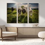 67277447-MGV-CV-36X24-Farmhouse Wall Art – Herd of Cows Canvas Print, Rustic Country Pasture Photography Decor for Bedroom, Living Room, Office, Ranch,