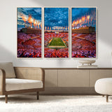 94266219-MGV-FC-48X32-3P_Natural-Neyland Stadium Wall Art – Tennessee Volunteers Checkerboard Game Day Canvas Print, College Football Fireworks Decor for Man Cave