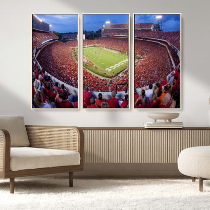 10244378-MGV-CV-36X24-Sanford Stadium Wall Art – Panoramic Georgia Bulldogs Day Game Football Canvas Print, Game Day Crowd Sports Decor for Office, Man