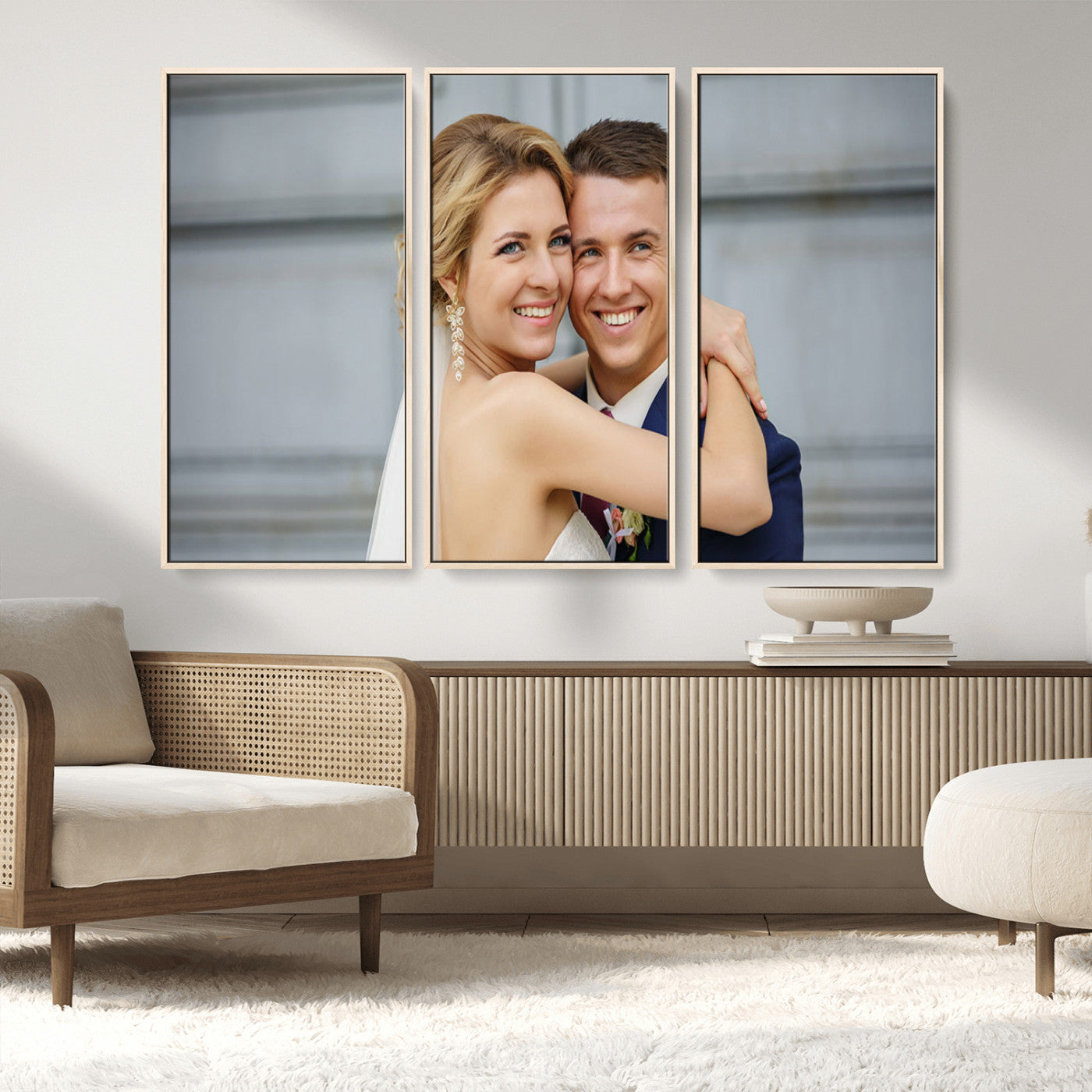 CSTM6030-MGV-FC-48X32-3P_Natural-Custom Canvas Wall Art – Personalized Photo Print for Wedding, Anniversary or Gift, Ready to Hang Canvas for Home Decor