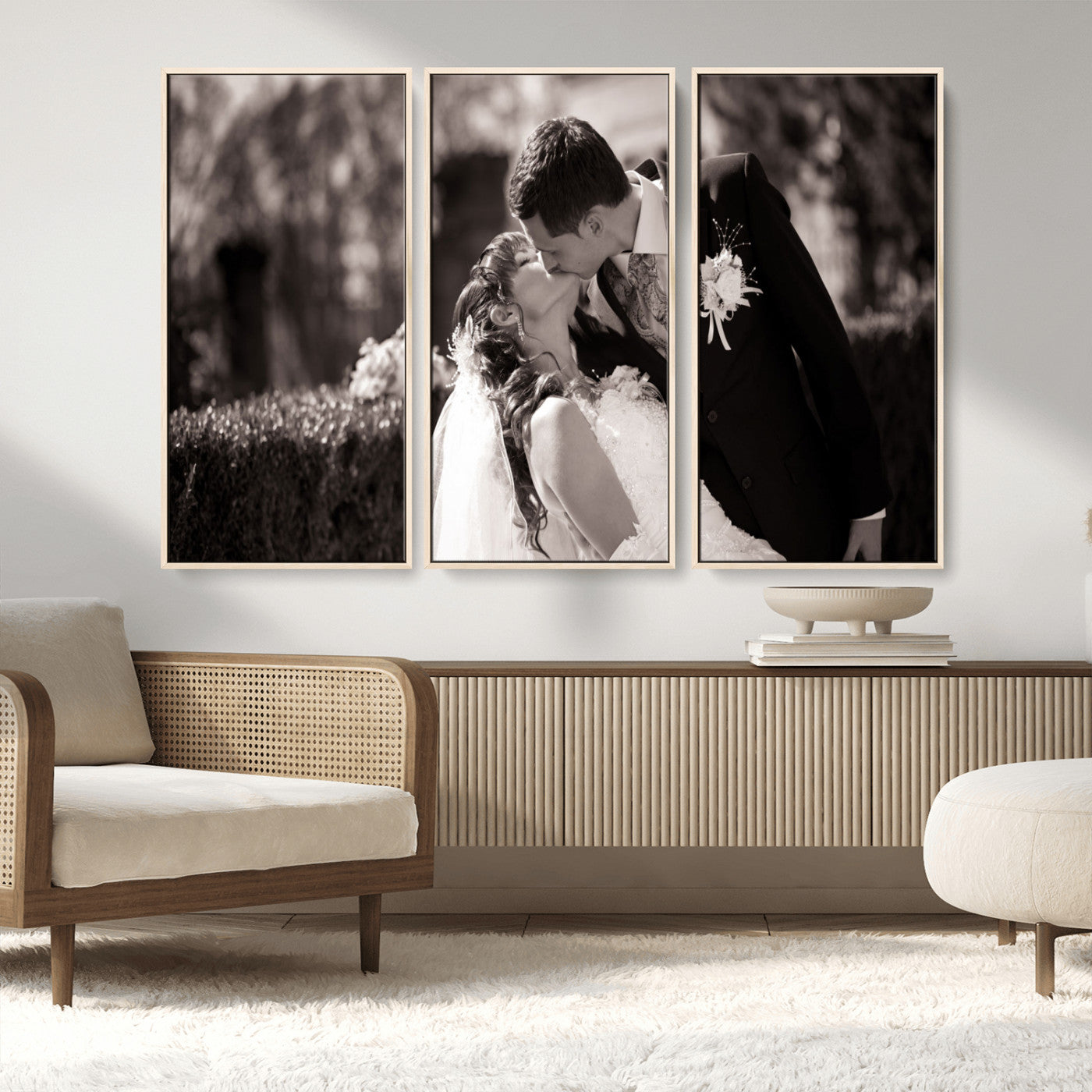 CSTM6030-MGV-FC-48X32-3P_Natural-Custom Wedding Photo Print - Custom Wall Art Picture Print, Create Your Own Photo Canvas Print