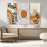 32359-MGV-CV-36X24-Modern Sun Wall Art Canvas Print, Framed Retro Horizon Art Picture Print, Sunburst Design Perfect Mid Century Boho Decor Artwork