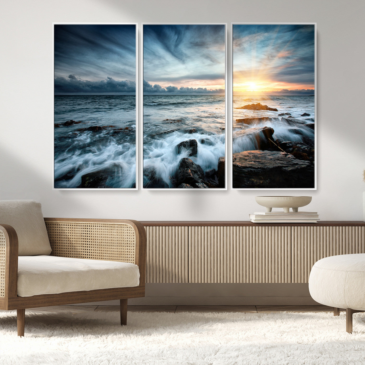 33428-MGV-CV-36X24-Ocean Sunrise Wall Art – Serene Seascape Canvas Print, Coastal Home or Office Decor, Perfect for Living Room, Bedroom, or Study