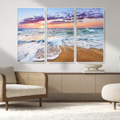 53006-MGV-CV-36X24-Ocean Beach Sunset Wall Art – Vibrant Seascape Canvas Print, Coastal Home Decor for Living Room, Bedroom, Office or Beach House