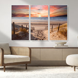 78111-MGV-CV-36X24-Sunset Pathway Wall Art – Panoramic Coastal Canvas Print, Tranquil Beach Decor for Living Room, Office or Bedroom