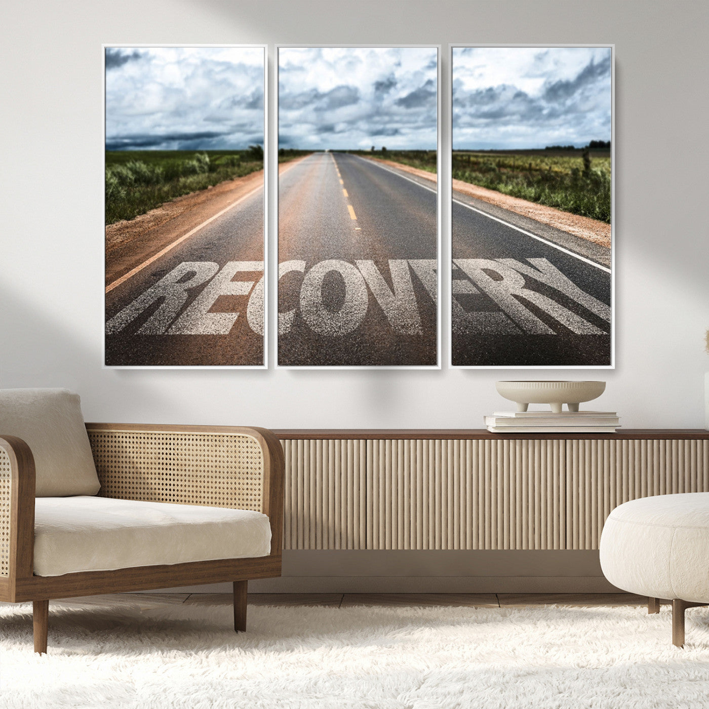50743-MGV-CV-36X24-Healing Road Wall Art – Motivational Highway Canvas Print, Inspirational Journey Decor for Office, Gym or Living Room