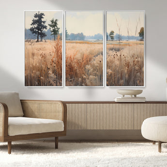 98822-MGV-CV-36X24-Autumn Meadow Wall Art – Tranquil Grassland Landscape Canvas Print, Rustic Country Decor for Living Room, Bedroom or Farmhouse