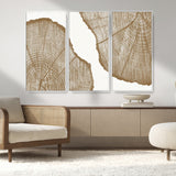 99692-MGV-CV-36X24-Tree Ring Linocut Wall Art Canvas Print, Framed Wood Cut Art Picture Print, Tree Rings Perfect Minimalist Rustic Decor Artwork