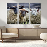 18418-MGV-CV-36X24-Sheep Wall Art Canvas Print, Framed Farmhouse Sheep Art Picture Print, Sheep Herd Perfect Rustic Farmhouse Decor Artwork