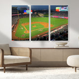 93707-MGV-CV-36X24-Los Angeles Stadium Wall Art Canvas Print, Framed Angel Stadium Field Art Picture Print, Anaheim Stadium Perfect Sports Room Decor