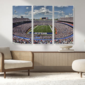 76491-MGV-CV-36X24-Buffalo Bills Stadium Wall Art Canvas Print, Framed Bills Stadium Art Picture Print, Highmark Stadium Perfect Sport Room Decor
