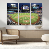 87666-MGV-CV-36X24-City Field Stadium Wall Art Canvas Print, Framed New York Stadium Art Picture Print, Citi Field Stadium Perfect Sport Room Decor