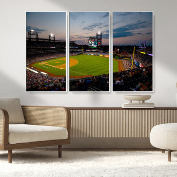 17415-MGV-CV-36X24-Philadelphia Phillies Stadium Wall Art Canvas Print, Framed Citizens Bank Park Art Picture Print, Phillies Stadium Field Perfect