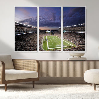52712-MGV-CV-36X24-Gillette Stadium Field Wall Art Canvas Print, Framed Massachusetts Stadium Art Picture Print, Gillette Stadium Perfect Sport Room