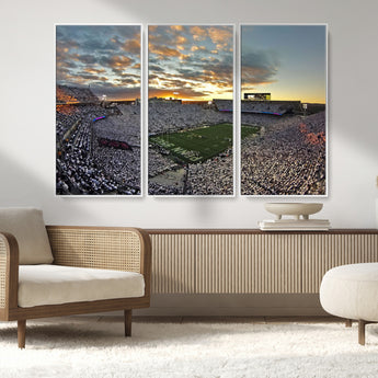 38807-MGV-FC-48X32-3P_White-Beaver Stadium Wall Art Canvas Print, Framed Beaver Stadium Field Art Picture Print, Football Stadium Perfect Sport Room Decor