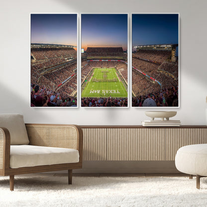 17421-MGV-CV-36X24-Kyle Field Wall Art Canvas Print, Framed Texas Stadium Art Picture Print, Kyle Field Stadium Perfect Sport Room Decor Artwork