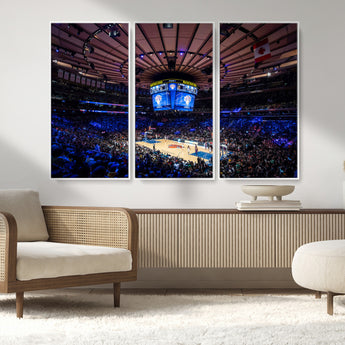 20491-MGV-CV-36X24-Madison Square Garden Wall Art Canvas Print, Framed New York Stadium Art Picture Print, MSG Stadium Perfect Sport Room Decor