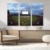 44631-MGV-CV-36X24-Oracle Park Stadium Wall Art Canvas Print, Framed San Francisco Giants Art Picture Print, Giants Stadium Field Perfect Sports Room
