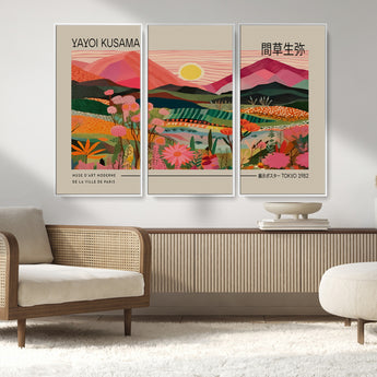 18304-MGV-FC-48X32-3P_White-Sunset Mountain Landscape Wall Art – Panoramic Abstract Nature Canvas Print, Vibrant Wall Decor for Living Room, Bedroom, Office,